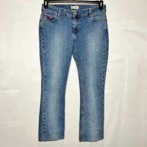 Wrangler 20X Women’s Jeans sz 13/14 Medium Wash Snap Mid Rise Pocket Embroidery